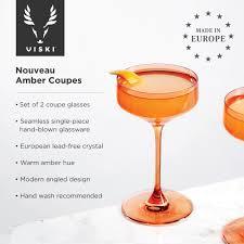 Viski Coupe Glass Reserve Nouveau Amber Set of 2