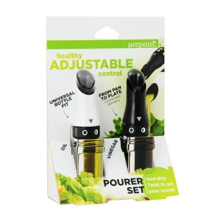 Prepara Adjustable Pourer Oil & Vinegar Set