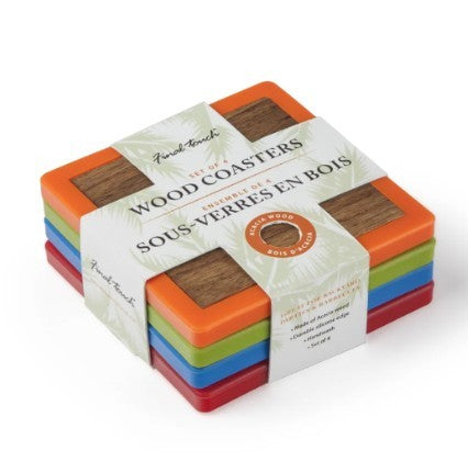 Final Touch Wood Coasters - Set Of 4