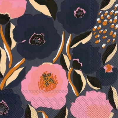 Marimekko Cocktail Paper Napkins ROSARIUM Blue Rose