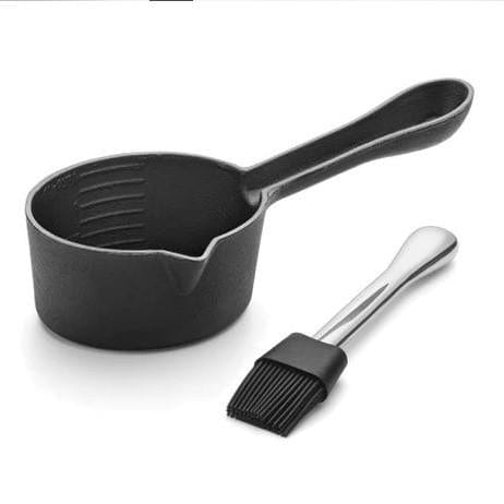 Outset Cast Iron Sauce Pot With Brush