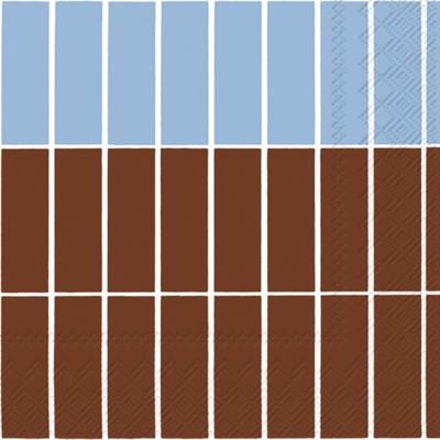 Marimekko Luncheon Paper Napkins TIILISKIVI RAITA Blue Red
