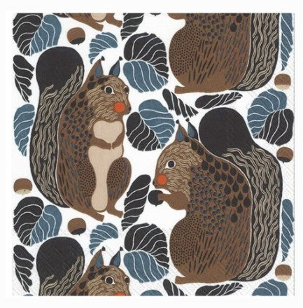 Marimekko Cocktail Napkins - KURRE Black Brown