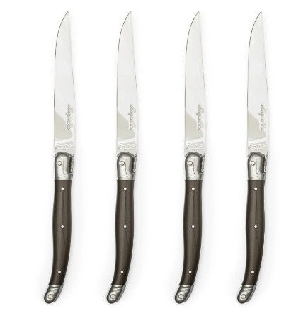 Laguiole Smooth Steak Knife Set - 4 PC Black