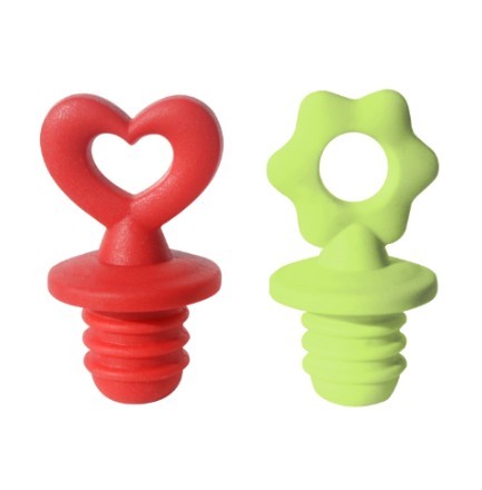 Oggi Bottle Stoppers - Heart & Flower