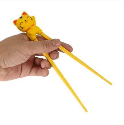 Urban Tokyo Training Chopsticks - Lucky Cat Yellow