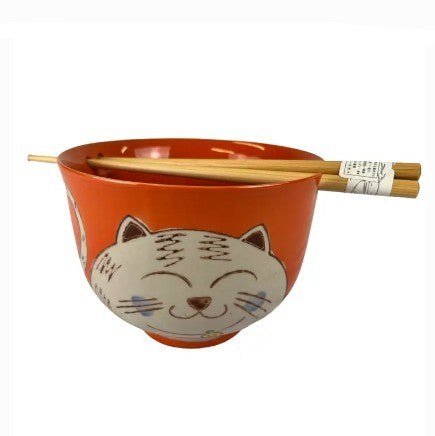 Urban Tokyo Donburi Bowl with Chopsticks - Chubby Cat