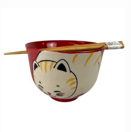 Urban Tokyo Donburi Bowl with Chopsticks - Chubby Cat