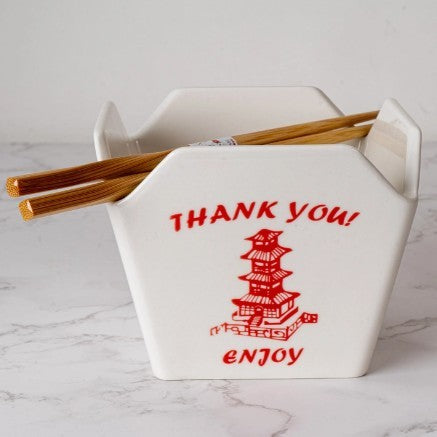 Urban Tokyo Takeout Box Serving Bowl with Chopsticks - Pagoda