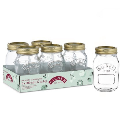 Kilner Screw-Top Preserve Jars - 500ml 6pk