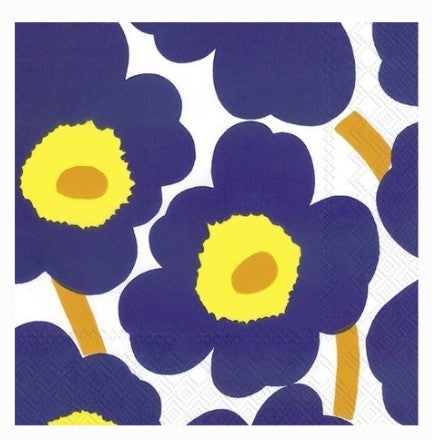 Marimekko Cocktail Napkins - UNIKKO Dark Blue
