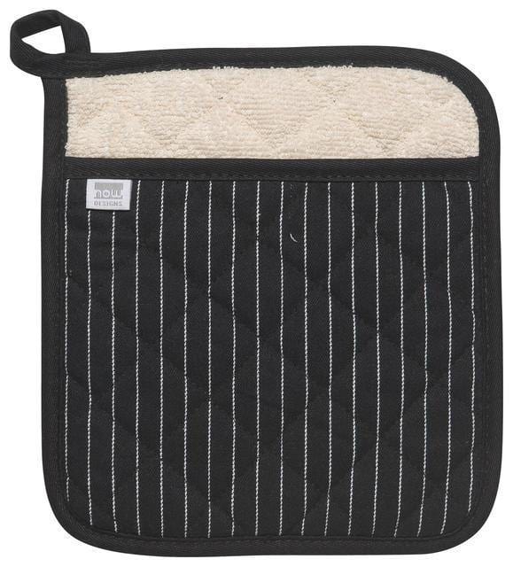 Now Designs Superior Pot Holder Black Pinstripe - Kitchenalia Westboro