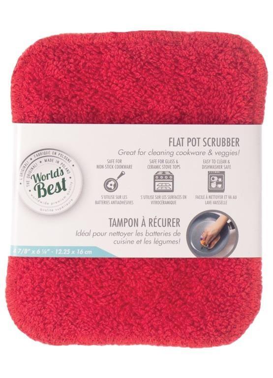 Worlds Best Solid FLAT Pot Scrubber - Asst'd Colours - Kitchenalia Westboro