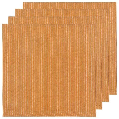 Napkins Linen Pinstripe Ochre Set of 4