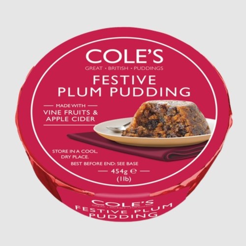 Cole's Festive Plum Pudding made with Vine Fruits and Apple Cider