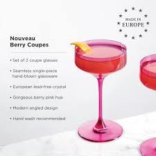 Viski Coupe Glass Reserve Nouveau Berry Set of 2