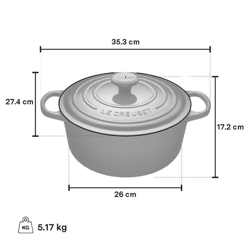 Le Creuset 5.3L Round Dutch Oven White