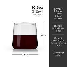 Viski Glass Cocktail Tumbler Aurora Set of 4