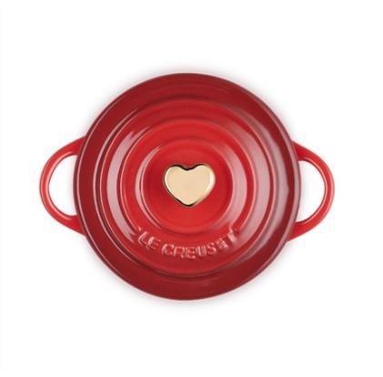 Le Creuset Mini Cocotte With Heart Knob Cerise