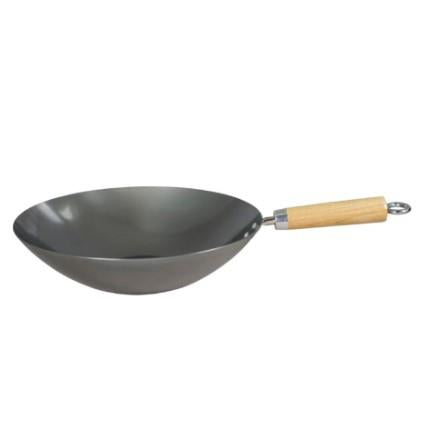 Dexam Carbon Steel Wok With Wooden Handle - 12"