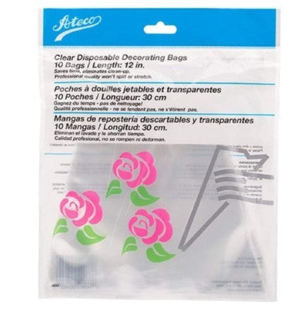 Ateco Icing Bags - 12" Clear Disposable 10 Piece