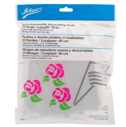 Ateco Icing Bags - 18" Clear Disposable 10 Piece