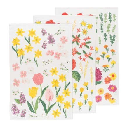 Now Designs Dishtowels - Floursacks Flowers Of The Month