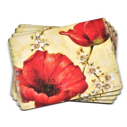 Pimpernel Placemats Poppy de Villeneuve Set of 4