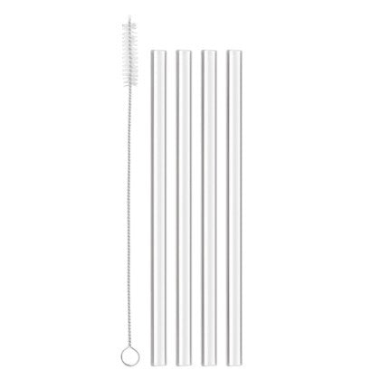 Final Touch Glass Straws Set Of 4 - 6"