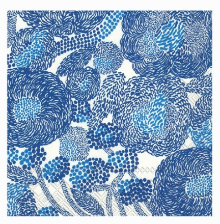 Marimekko Cocktail Napkins - MYNSTERI Cream Blue