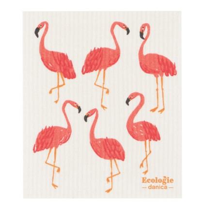 Ecologies Flamingos Swedish Sponge Cloth