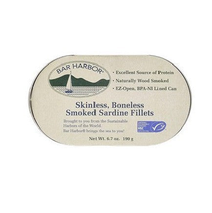 Bar Harbor Skinless Boneless Smoked Sardine Fillets 190g