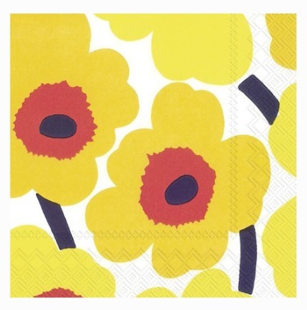 Marimekko Cocktail Napkins - UNIKKO Dark Yellow