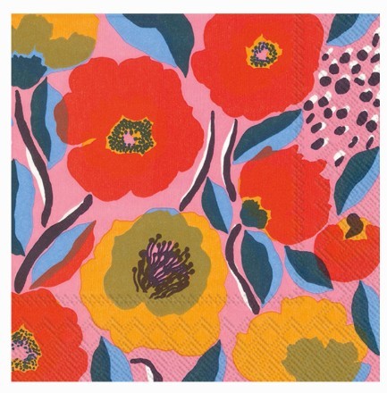 Marimekko Lunch Napkins - ROSARIUM Rose
