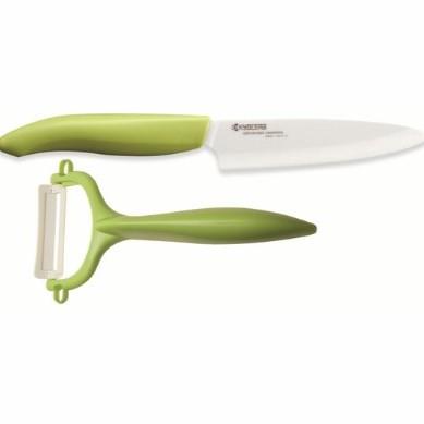 Kyocera 4.5" Ceramic Utility Knife and Y Peeler Set - Green