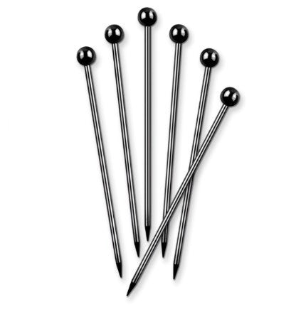 Final Touch Cocktail Picks Black Chrome - Set of 6