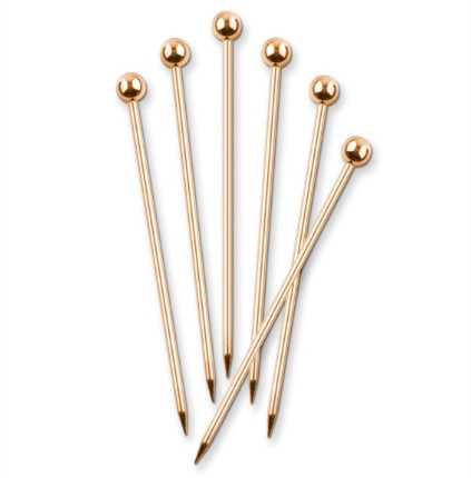 Final Touch Cocktail Picks Copper Finish - Set of 6