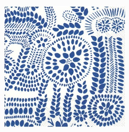 Marimekko Lunch Napkins - NASIA White Blue