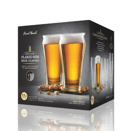 Final Touch Beer Glasses 17oz Set of 4
