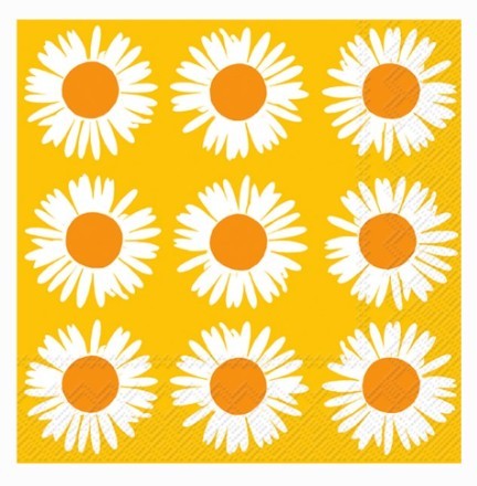 Marimekko Cocktail Napkins - AURINGONKUKKA Orange Yellow