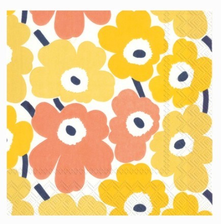 Marimekko Lunch Napkins - MINI UNIKKO Yellow
