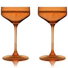 Viski Coupe Glass Reserve Nouveau Amber Set of 2