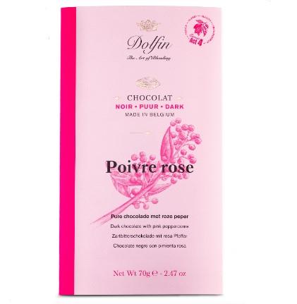 Dolfin Dark Chocolate Bar With Pink Peppercorns