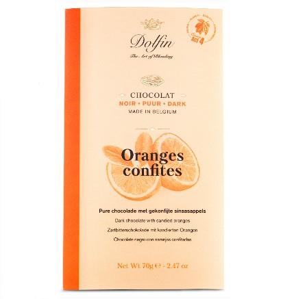 Dolfin Dark Chocolate Bar With Candied Orange Peel