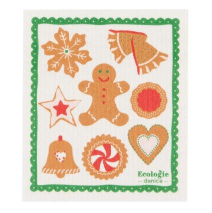 Ecologies Holiday Cookies Swedish Dish Cloth