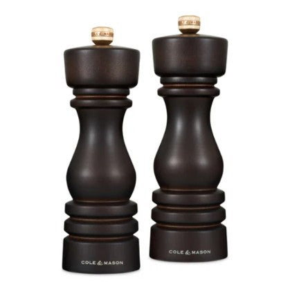 Cole & Mason London Mill Set Salt & Pepper - 7" Chocolate