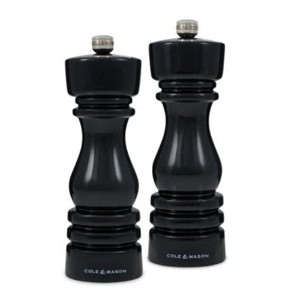 Cole & Mason London Mill Set Salt & Pepper - 7" Black Gloss