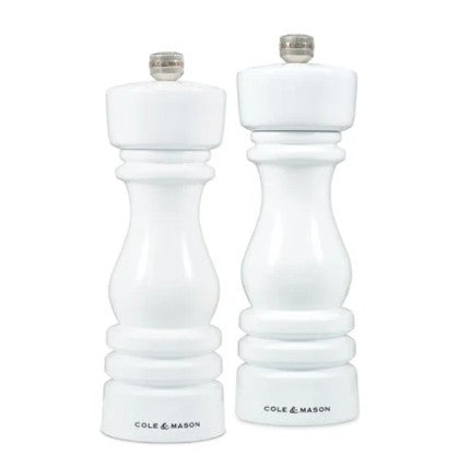 Cole & Mason London Mill Set Salt & Pepper - 7" White Gloss