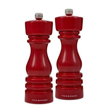 Cole & Mason London Mill Set Salt & Pepper - 7" Red Gloss