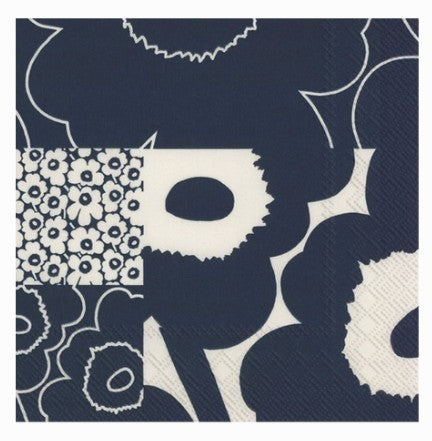 Marimekko Cocktail Napkins - UNIKKO KOLLAASI Dark Blue
